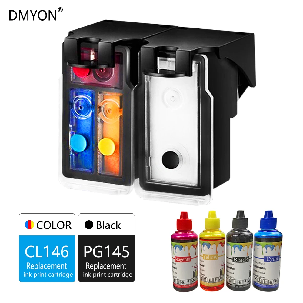 DMYON PG145XL CL146XL многоразовые картриджи для Canon PG145 CL146 Pixma MG2410 2510 IP2900 TS3110|ink cartridge|ink