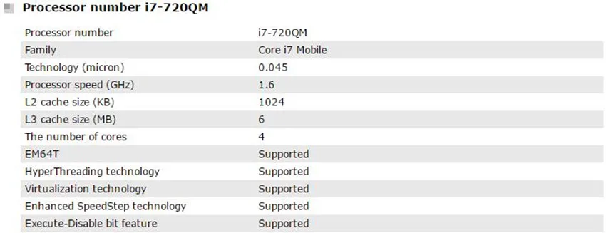 I7 720QM参数