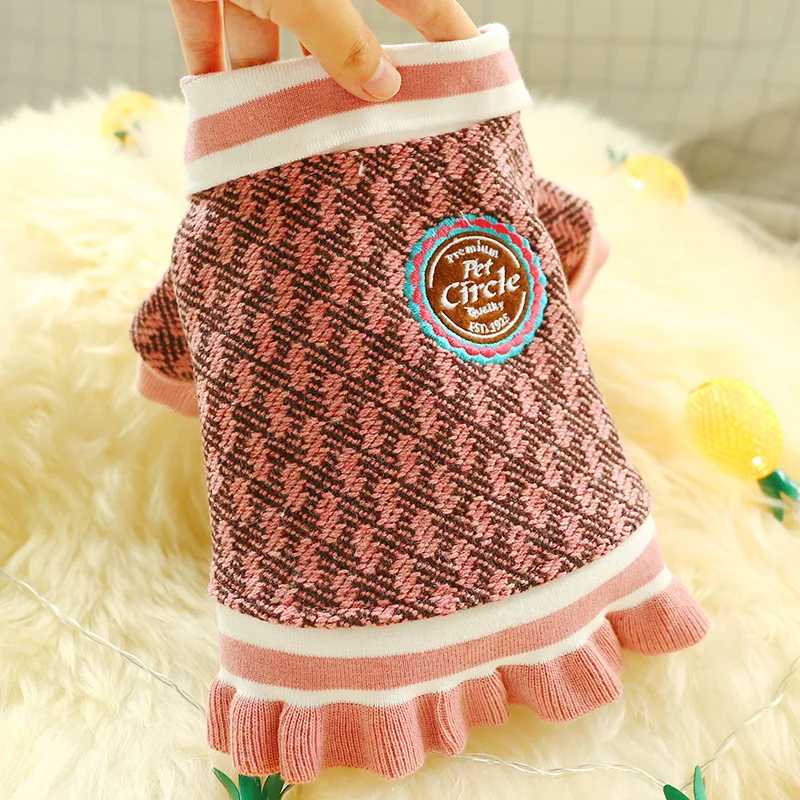 School Style Dog Clothes For French Bulldog Autumn Winter Pet Outfit Dresses Coat Girl Two Legs Coat Cat Yorkshire Accessories