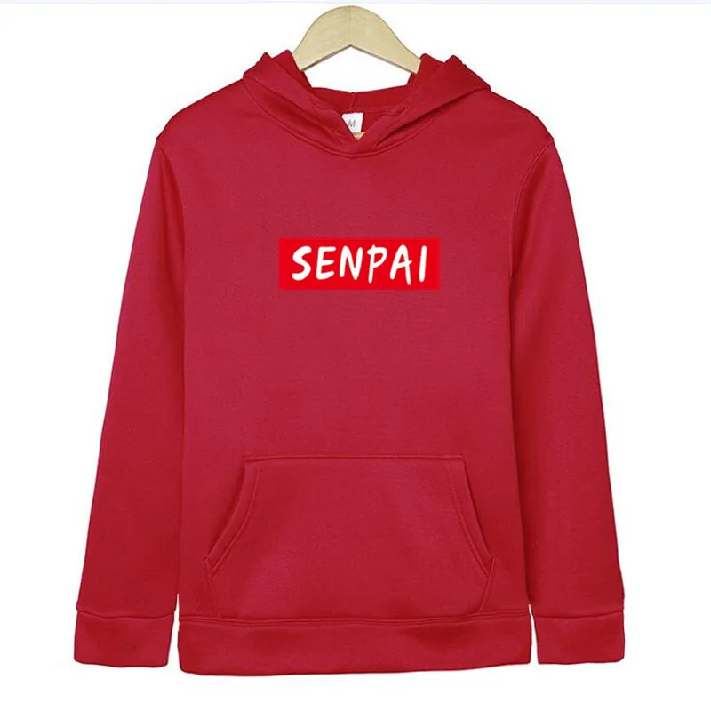 red 1 Осенне-зимняя мода Senpai толстовка с капюшоном Аниме толстовки японские толстовки для мужчин школьная Девушка Печать Harajuku Толстовка для женщин - Цвет: red 1