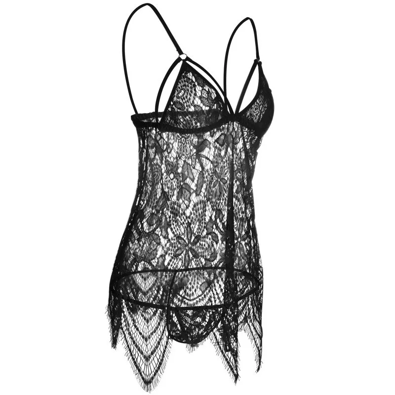 Горячее сексуальное женское нижнее белье Babydoll кружевное женское эротическое нижнее белье Цветочный крючок забивание Ночное платье Женская Ночная Сорочка Ночное белье