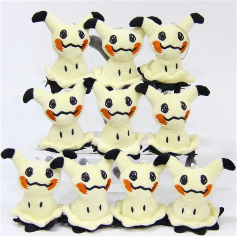 Многоцветный 20 шт./лот 10 см аниме солнце и луна Mimikyu Пикачу Keychian плюшевые игрушки, маленький кулон Пикачу Mimikyu детский подарок - Цвет: Многоцветный