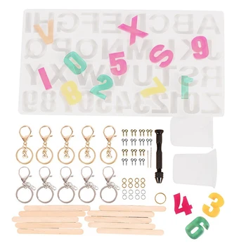 

Silicone Resin Mold Tools for DIY Jewelry Crystal Craft Surface Mold with Dispense Cup, Stir Bar