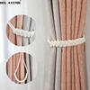 1PC Curtain Holder Cilp Handwork White Woven Cotton Magnet Curtain Tieback Buckle Rope Holdback Drapery Home Decoration ► Photo 1/6