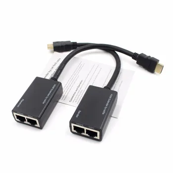 

1 Pair CAT5e CAT6 HDMI Extender 30m 10ft HDMI to Over RJ45 Network Extension Amplifier 1080P LAN Ethernet Repeater Connector