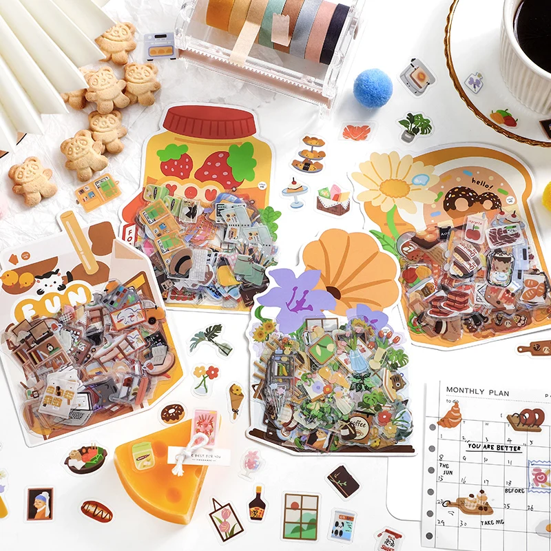 Yoofun 100 шт./упак. Kawaii набор водонепроницаемых наклеек в виде домашних животных
