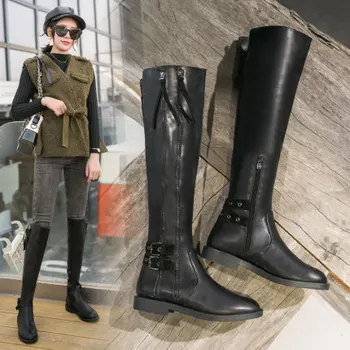 

Martin boots women 2020 winter new high-top knight boots over the knee boots flat long tube net red thin boots winter