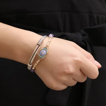

YAL simple natural Zircon Bracelet single circle eye bracelet Unisex jewelry women's bracelets