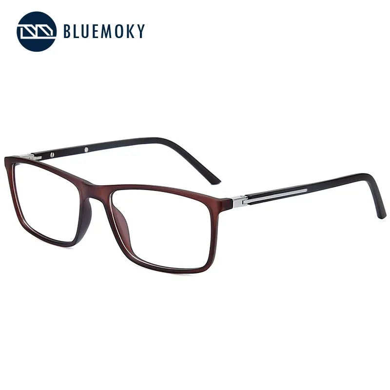 BLUEMOKY очки, оправа для мужчин, квадратные Модные оптические очки по рецепту, мужские оправа, очки, поддельные очки, очки, BT2201 - Frame Color: Brown