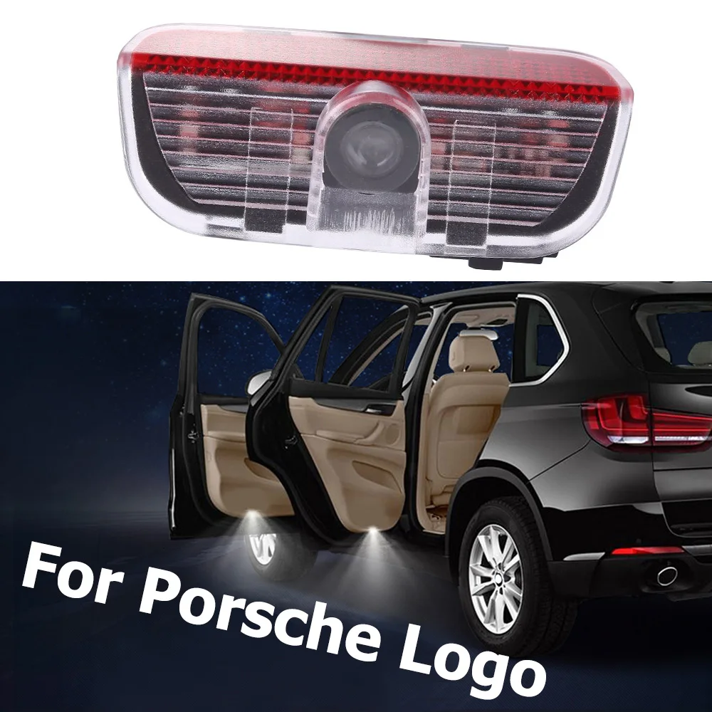 Для Porsche логотип автомобильный проектор для двери огни 12 В Призрачная тень лампа светодиодный для Cayenne Cayman 911 Boxster Carrera4 Macan S3 S4