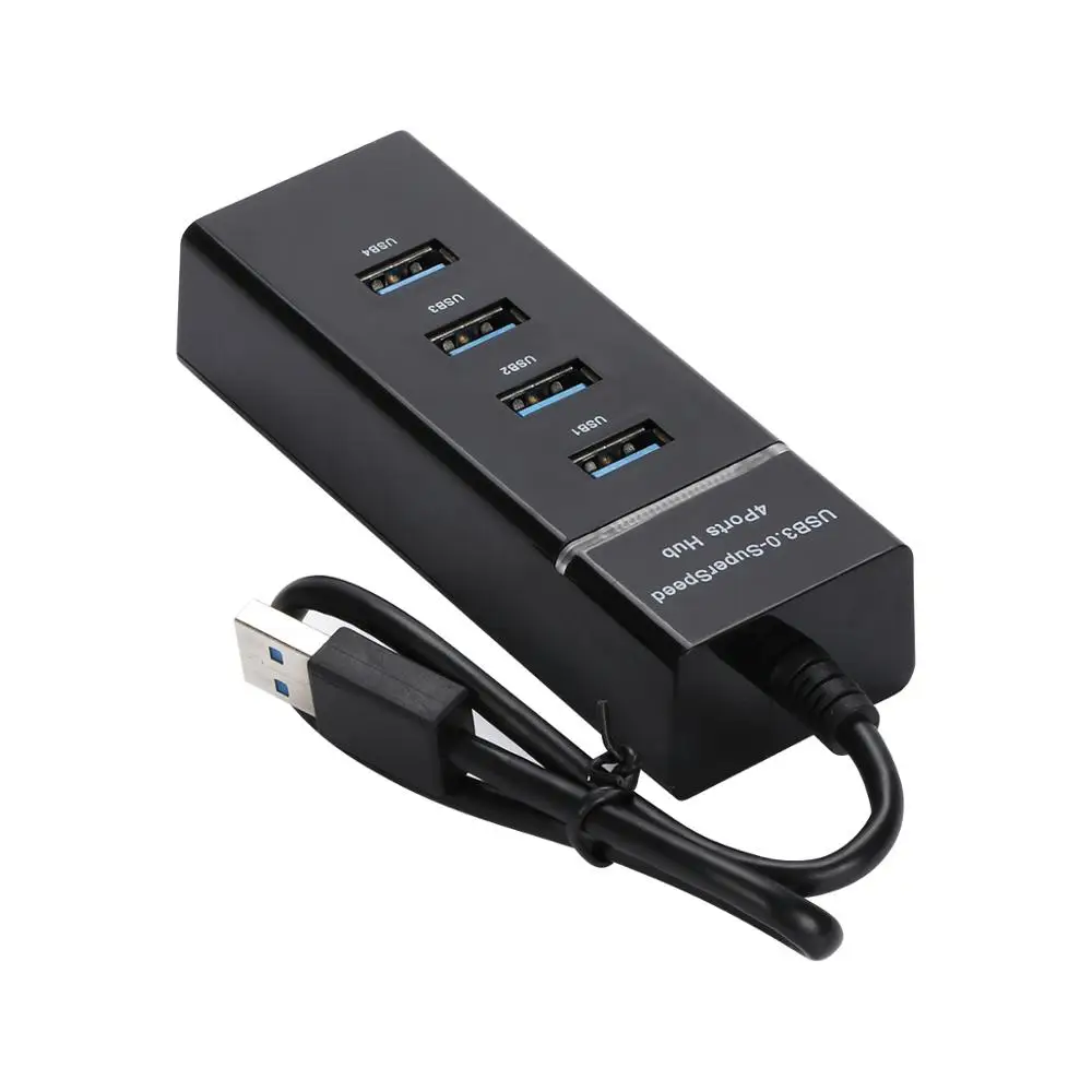 Мульти 4-Порты и разъёмы USB 3,0 концентратор разветвитель расширения настольных ПК адаптер USB Автомобильное зарядное устройство для мобильных телефонов PC FS