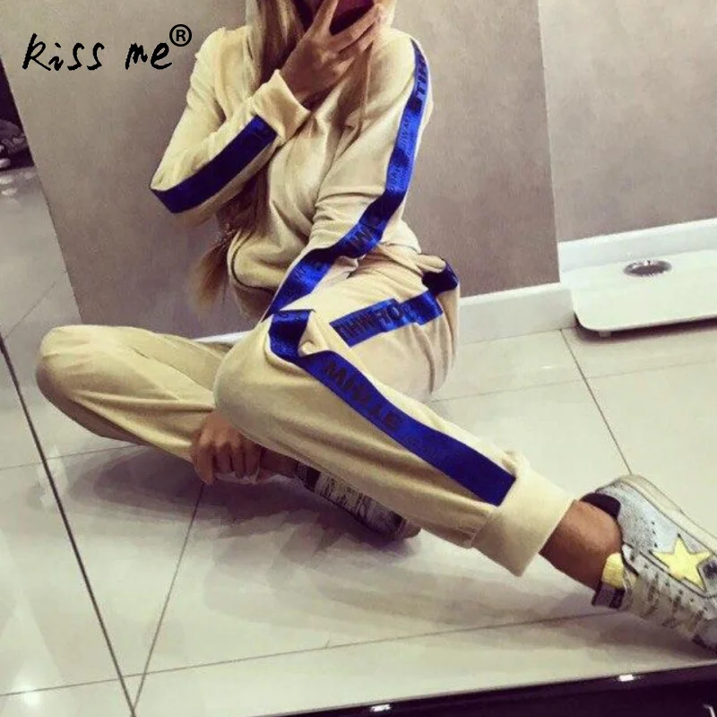 Solid Female Sportswear Set Running Set Casual Hooded Sweaters Trousers Leggings Gym Fitness Training Sport Suit Exercise