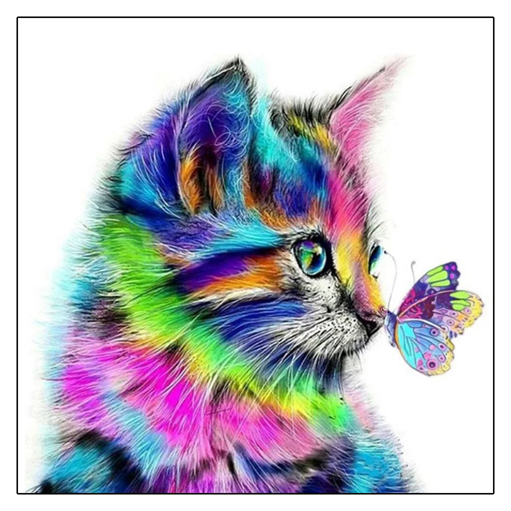 

Diamond Painting Full Round Drill 5D DIY Diamond Painting "Flower Cat" 3D Embroidery Cross Stitch 5D Decor Gift