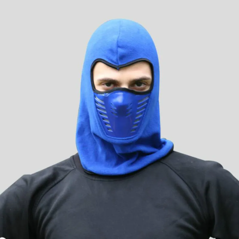 Флисовая Балаклава премиум класса, мотоциклетная маска для лица, для улицы, мотоциклетный шлем, теплая зимняя Автомобильная бандана-капюшон, лыжная Спортивная маска для лица - Цвет: Blue