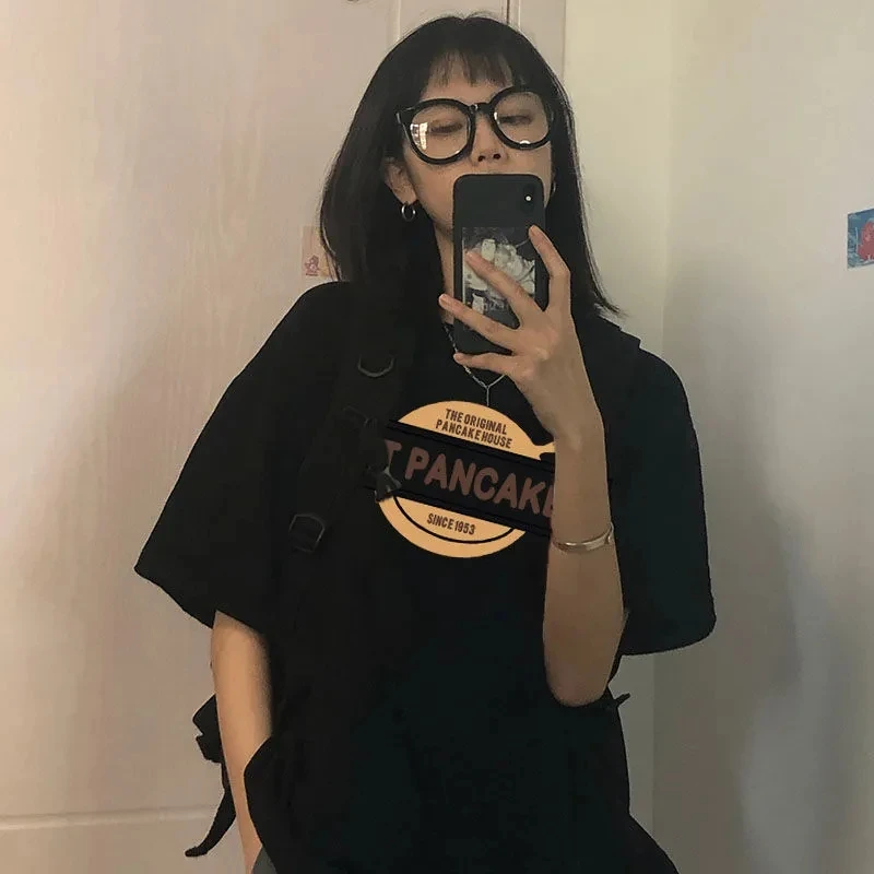 harajuku vintage gothic graphic punk clothes shirt clothing top женские футболки Women's t-shirts korean cotton Oversize Tops