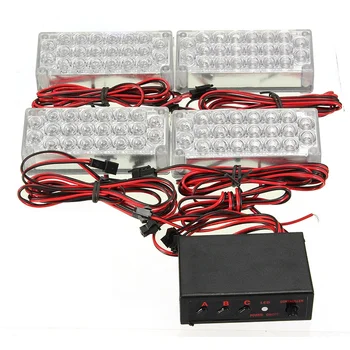 

4 x 22 LED Flashing Emergency Warning Light Grill Strobe Lamp 12V Blue