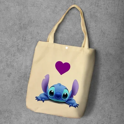 Сумка для подгузников disney, большая вместительность, мультяшная стежка, холщовая сумка-шоппер, сумка для покупок, сумка на плечо