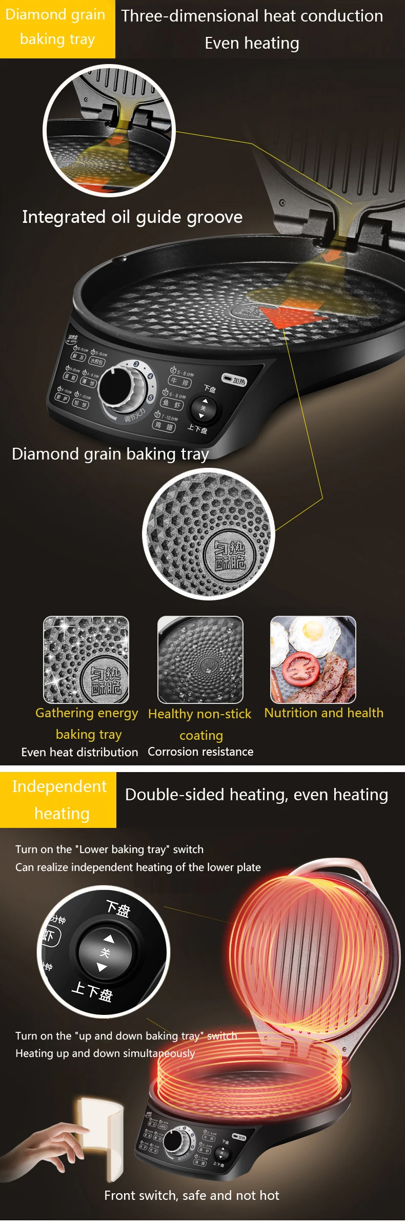 220V Crepe Pancake Maker Automático Máquina de