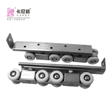 Stainless Steel 8-round Real Wooden Doors Double Poles Hanging round Wooden Doors Slidable Roller Mute Silent Bearing