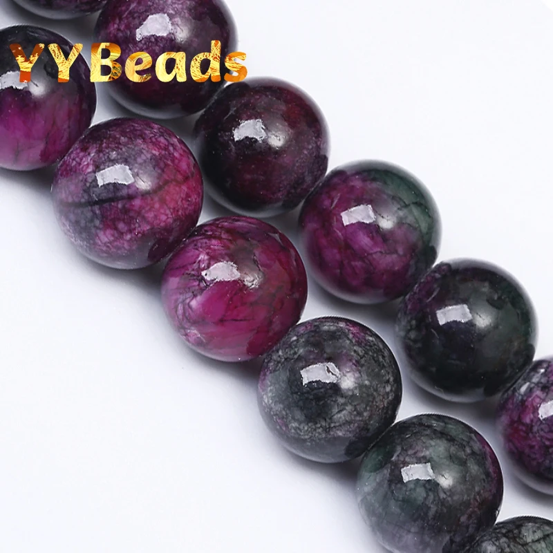 

Natural Tourmaline Jades Beads Red Chalcedony 6mm 8mm 10mm 12mm Loose Charm Beads 15" For Jewelry Making DIY Bracelets Earrings