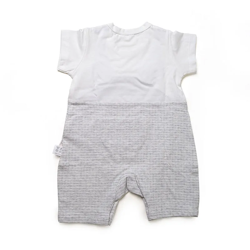 Новинка года; летний хлопковый комбинезон с короткими рукавами и милым медведем; Модный комплект из двух предметов