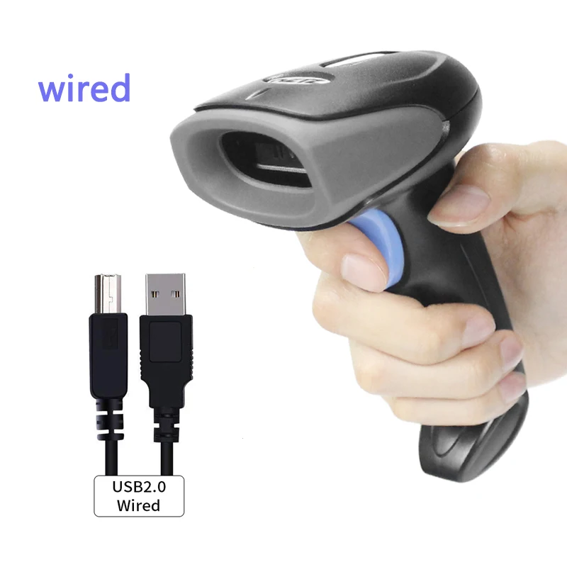 HZTZ Wireless Barcode Scanner USB Wired/ 2.4G Wireless 1D Bar code Reader for Inventory POS Terminal 