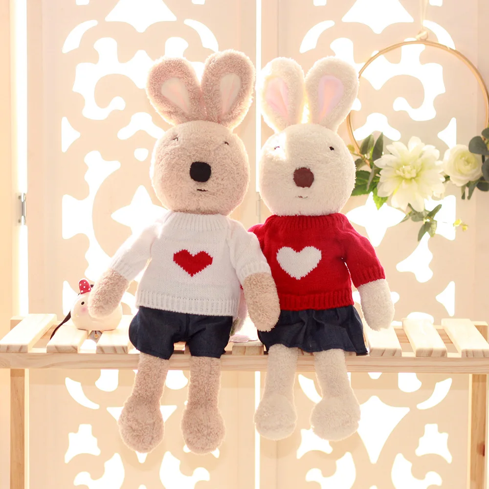 

Kawaii Sweater Couples Rabbit Plush Toys Soft Bunny Stuffed Animals Doll Sugar Prince Rabbit for Girls Children Birthday Gifts