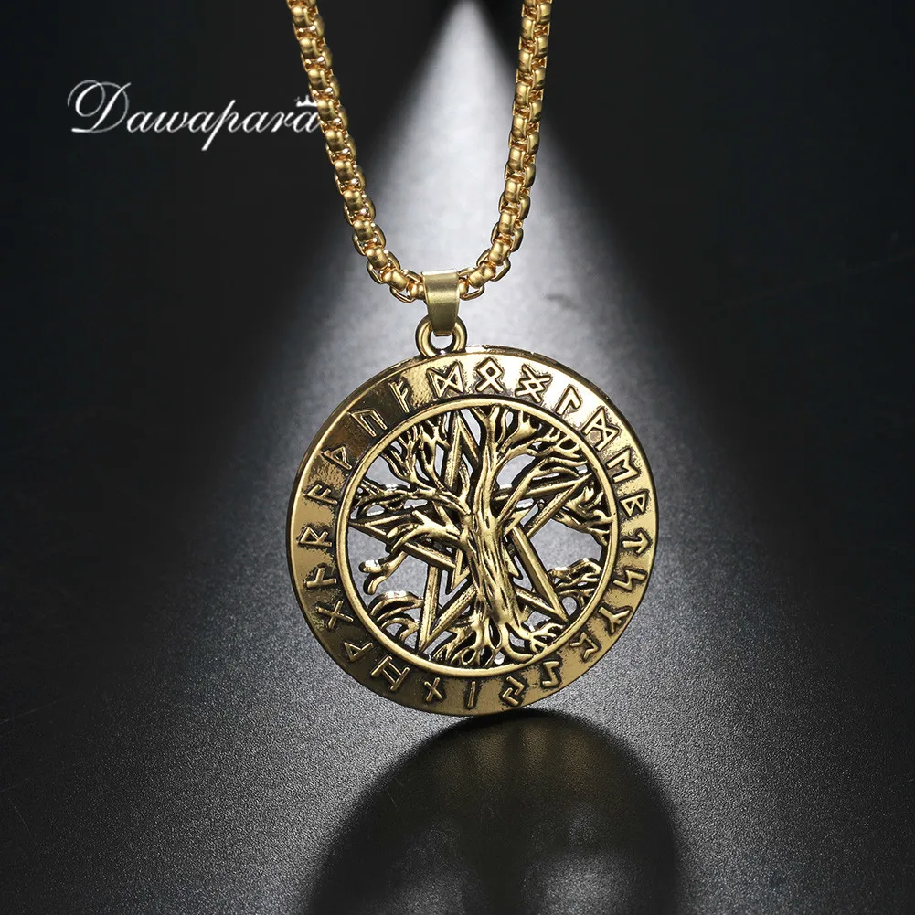 Dawapara ожерелье с изображением дерева жизни Wiccan Pentacle ЗВЕЗДА круг пентаграмма