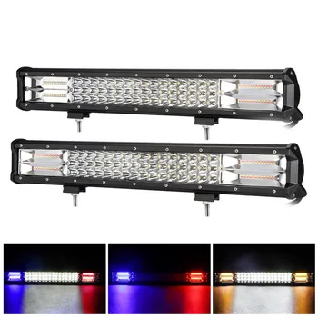 

20 inch 288W Triple Row 12V 24V LED Light bar Dual/Tricolor Combo Offroad Driving Light Lamp Car Retrofit Styling barre led 4x4