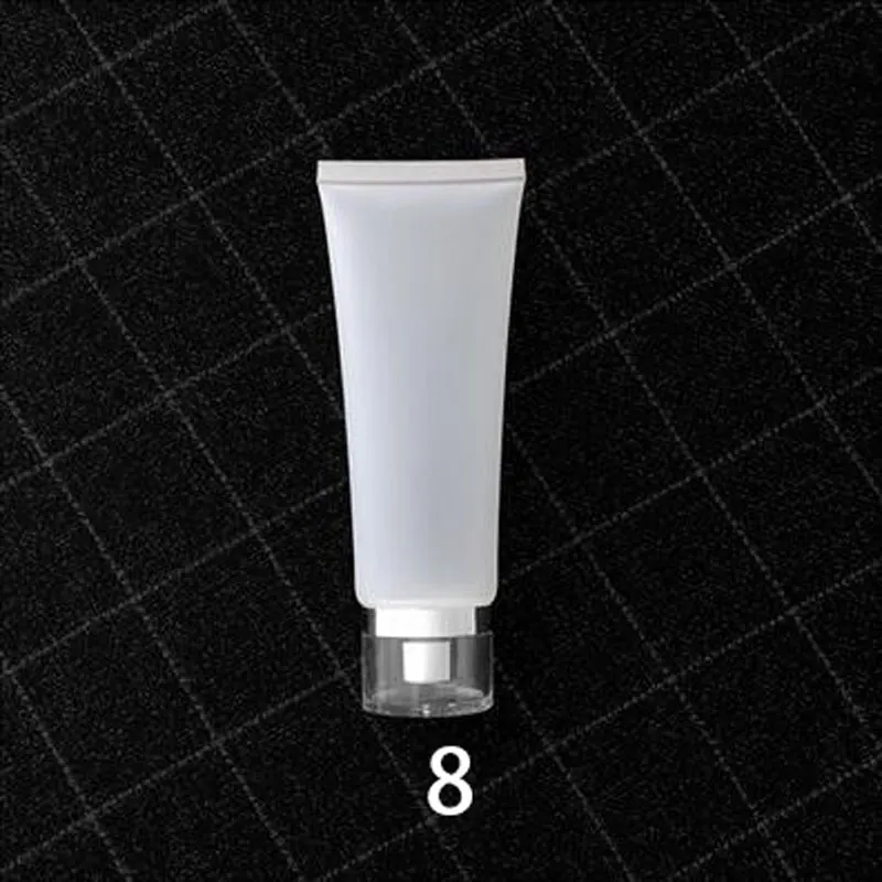 Acrylic Cap 8 100 мл 50 шт./лот Прозрачный матовый выдавливаемый флакон пустой пластиковый шланг многоразового хранения шланга упаковочные контейнеры косметические мягкие трубки - Цвет: Acrylic Cap 8
