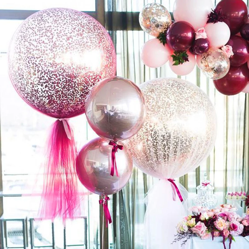 Wedding Tulle Balloons Birthday Party Round Giant Balloon Tulle Roll for Engagement New Year Christmas Decoration Party Fovors