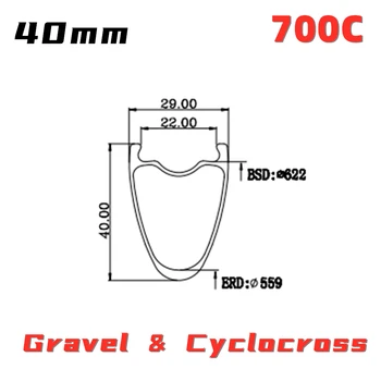 

HULKWHEELS 700C Gravel Cyclocross Disc Brake Carbon Fiber Rim 390g light weight 40mm*29mm Tubeless Road Bike Rim Bicycle Wheel