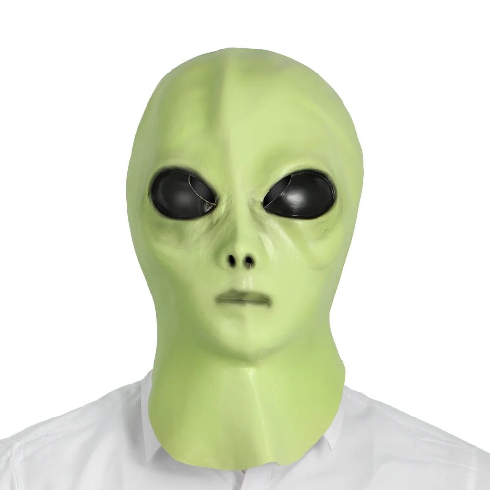 green Alien Head UFO Mask for Adult and Kids-Halloween party Costume Realistic Mask-Latex Full Masks over head mask | Дом и сад