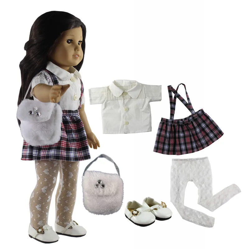 1 Set de ropa para muñeca de 18 muñeca hecho a mano encantadora estudiante ropa X24