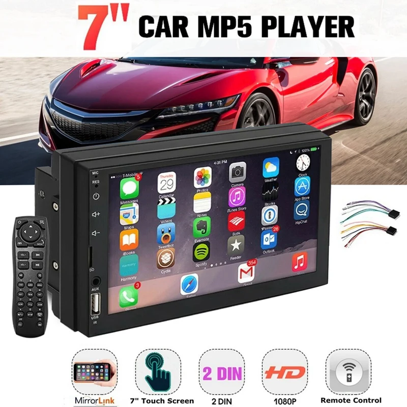 2 Din 7 дюймов сенсорный экран авто радио видео стерео плеер Bluetooth Mp5 плеер