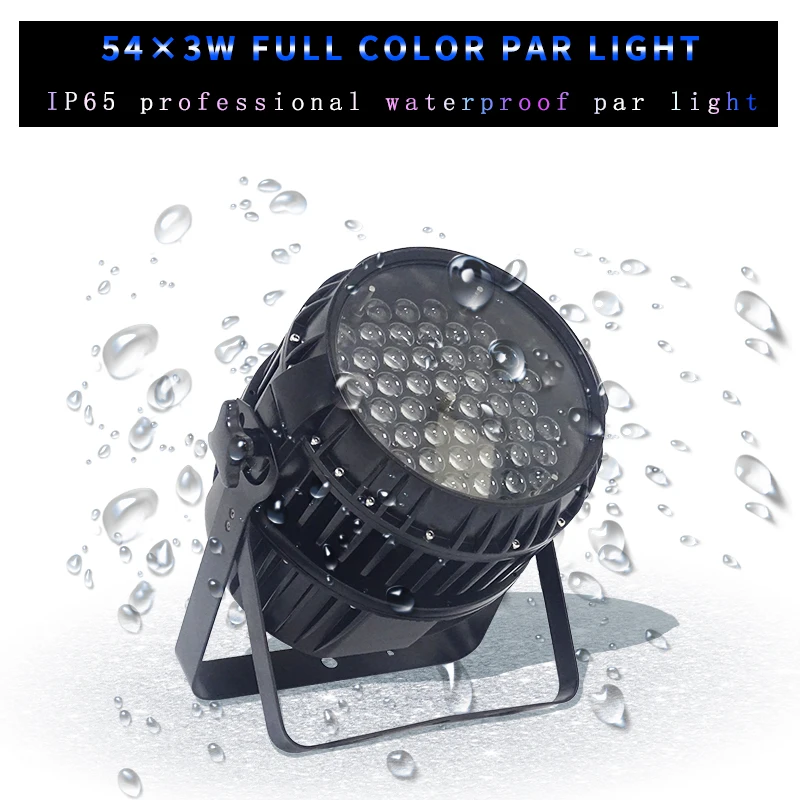 Luce Par Zoom Led Rgbw, Ip65 Impermeabile, 54X3W, Zoom Motorizzato 6 ~ 60 °, Cambio Colore, Dj E Prestazioni Esterne