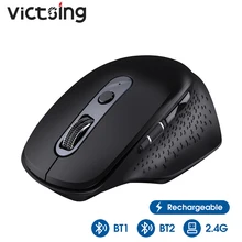 VicTsing PC253 kablosuz Bluetooth fare çok modlu şarj edilebilir fare DPI ayarlanabilir USB başparmak kaydırma tekerleği PC dizüstü bilgisayar için