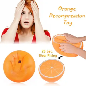 

Simulation Orange Toy Slow Rising Squeeze Stress Decompression Doll 24.5CM