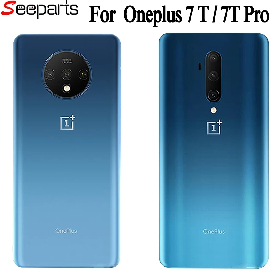 Для Oneplus 7T Батарея крышка Стекло задней стороны специально для Корпус задний Чехол Батарея двери Запчасти для авто Oneplus 7T Pro задняя крышка