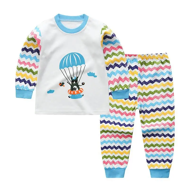 baby clothes penguin set 6m 9m 12m 18m 24m 3t 4t Baby Boys Girls Pajama 2-piece Long Sleeve Children's Clothing Sets Cotton Sleepwear Kids Clothes Suit Baby Clothing Set Baby Clothing Set