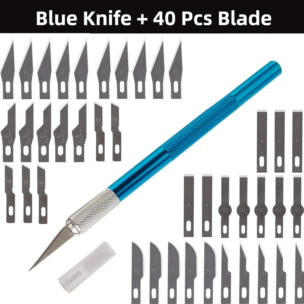 Colorful Aluminum Alloy Wood Cutter Knifes Carve Tool Sculpture Utility Engrave Sharp Metal Scalpel Woodcarve Blade wood carving knife