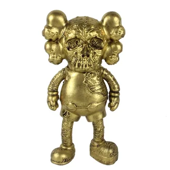 

20cm Hot Sale Street Art Fashion Decora Desktop Collective Pushead Golden Bear Bricks Kaw Pvc Action Figure