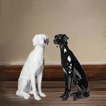 

Show Window Labrador Retriever Figurines Pet Dog Statue Crafts Home Decoration Accessories R1090 GFRP Resin Animal Bright White