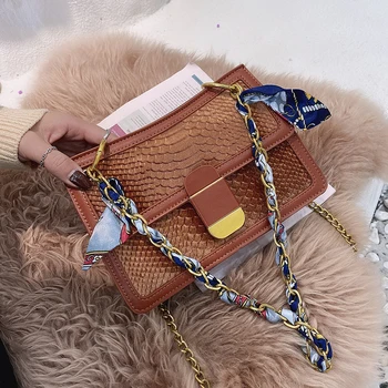 

Crocodile pattern Square Armpit bag 2020 Fashion New Quality PU Leather Women's Designer Handbag Chain Shoulder Messenger Bag