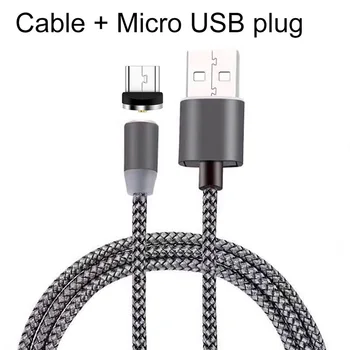 

1M Magnetic Cable for iPhone Samsung A50 Cable Micro USB Type C magnetic charger tipe c Wire Charging for phone Cord