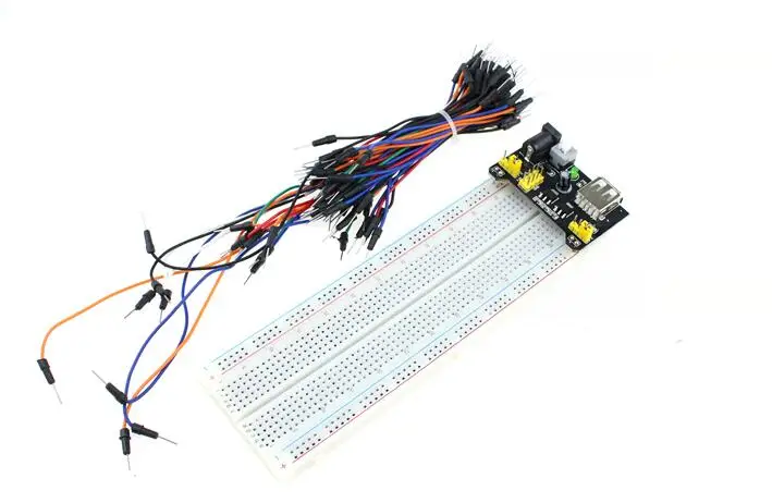 MB102 макетный модуль питания+ MB-102 830 точек Solderless Прототип хлебная плата комплект+ 65 гибких перемычек проводов