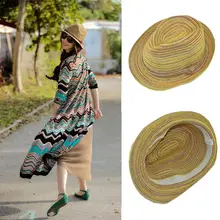 Модная женская кепка с козырьком цветная Соломенная пляжная летняя Осенняя Солнцезащитная Панама шляпа складывающаяся Кепка для путешествий