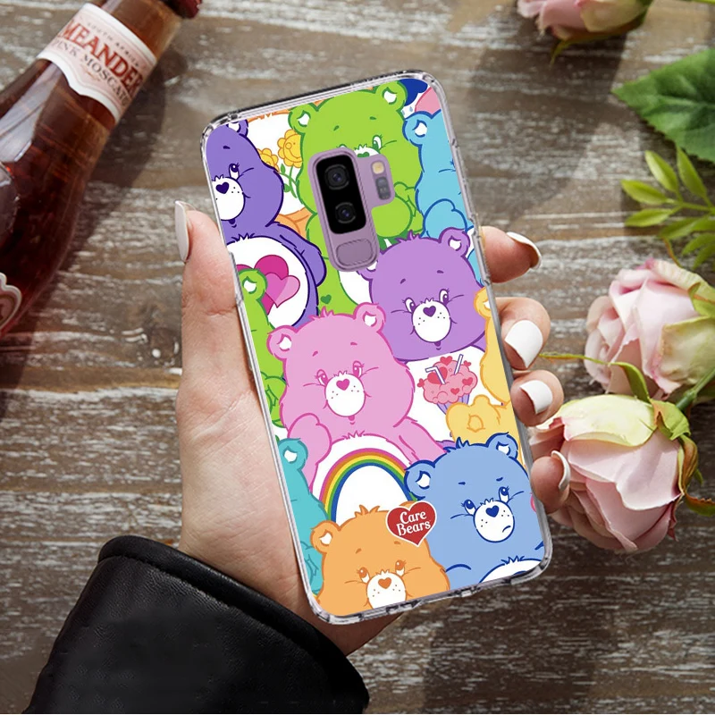 INS Korea Care Bear Rainbow TPU мягкие Аксессуары для мобильного телефона чехол для Samsung S6 edge plus S7 edge S8 Plus S9 Plus note 8 9