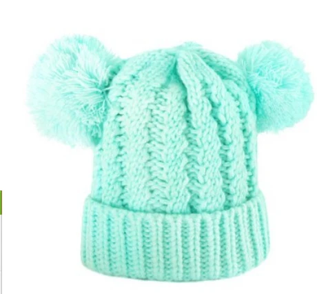 Dropshipping Winter Baby Knitted Hat Baby Boy Girl Infant Newborn Cotton Caps Keep Warm In Baby Thick Caps Winter For 1-8 Years - Цвет: F
