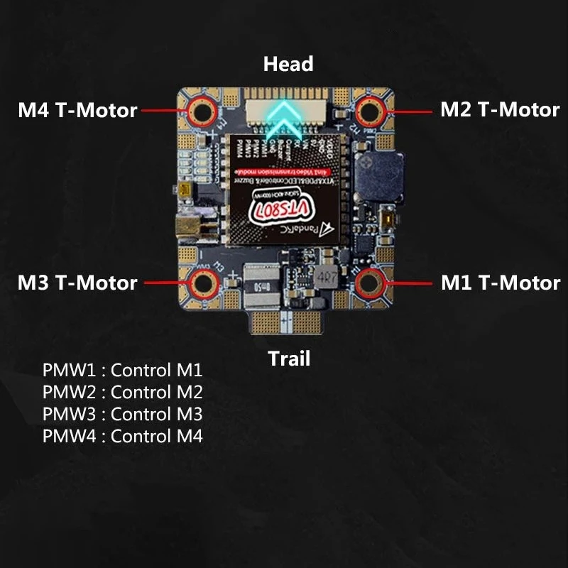Для FPV Racing 4S 6S дроны PandaRC VT5807 40CH 25 600Mw 2 Smarto VTX встроенный PDB 85 дБ звуковой сигнал BEC